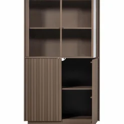 Best WOOOD Nova lage vitrinekast grenen truffel bruin