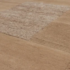 WOOOD Noven handgeweven vloerkleed wol/katoen zand 170x240 cm