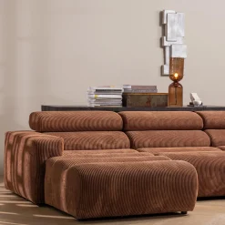 Clearance WOOOD Novi chaise longue bank links ribstof Terra