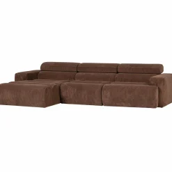 Discount WOOOD Novi chaise longue bank links ribstof Mokkabruin