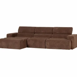 Discount WOOOD Novi chaise longue bank links ribstof Mokkabruin