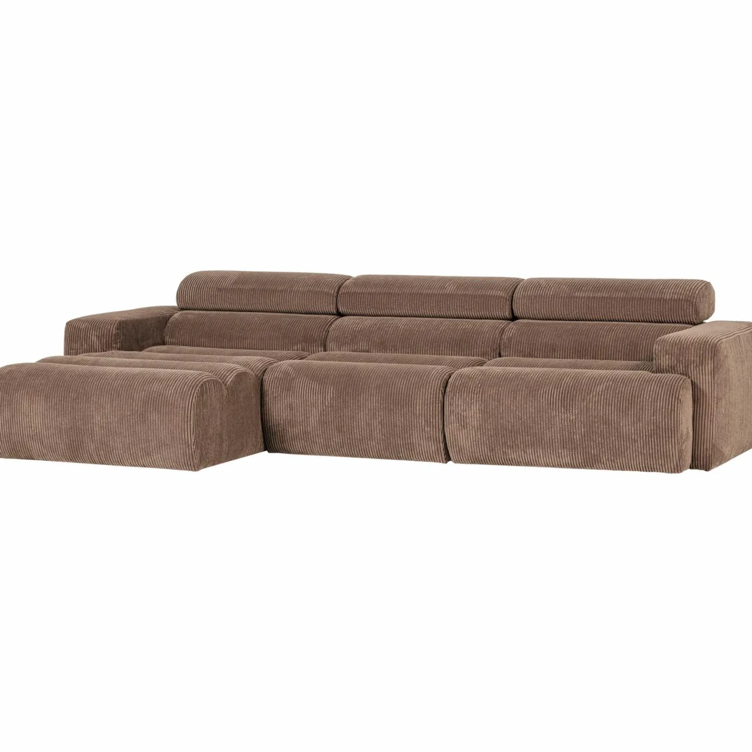 Best WOOOD Novi chaise longue bank links ribstof Taupe