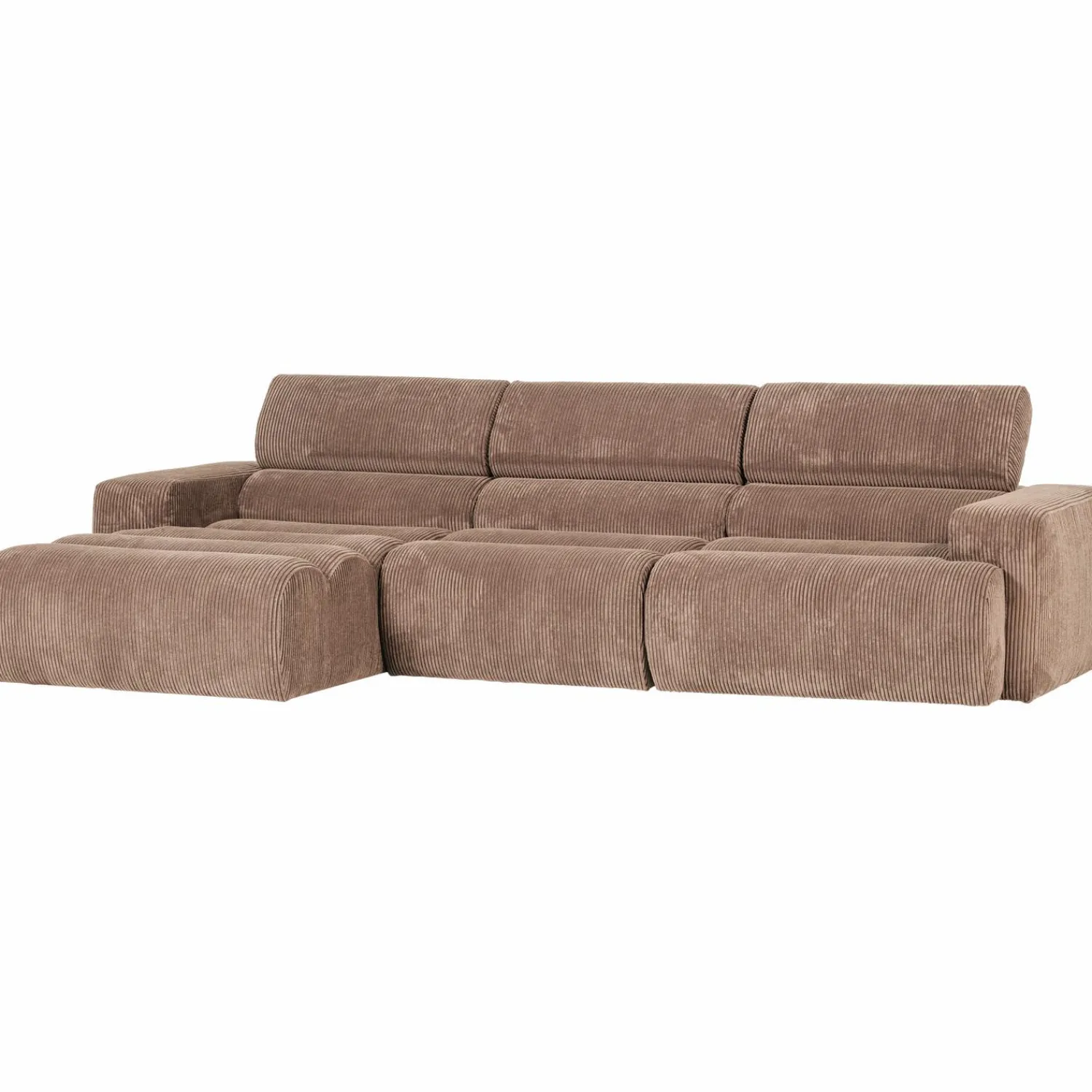 Best WOOOD Novi chaise longue bank links ribstof Taupe