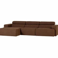 Discount WOOOD Novi chaise longue bank links bouclé Mokkabruin