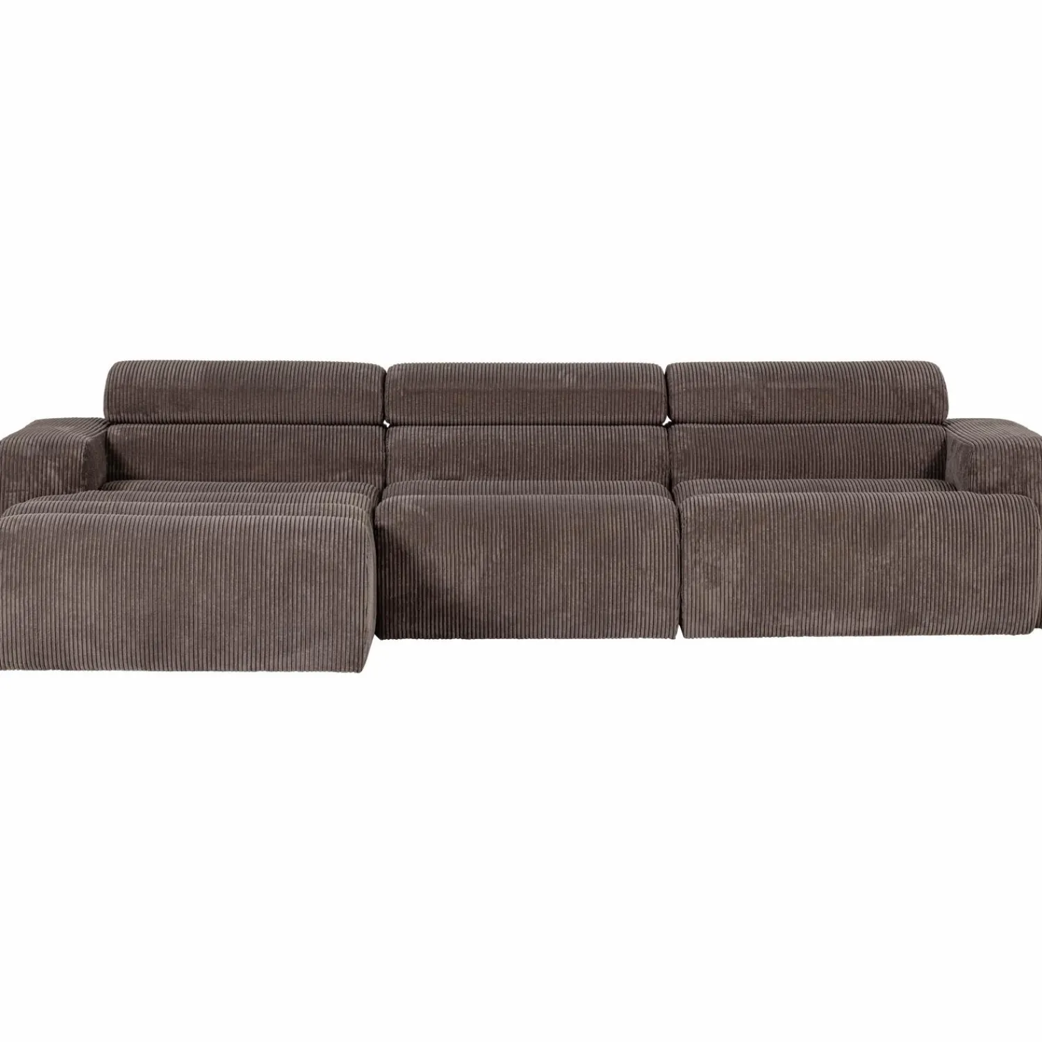 Discount WOOOD Novi chaise longue bank links ribstof grijsbruin Grijs/bruin