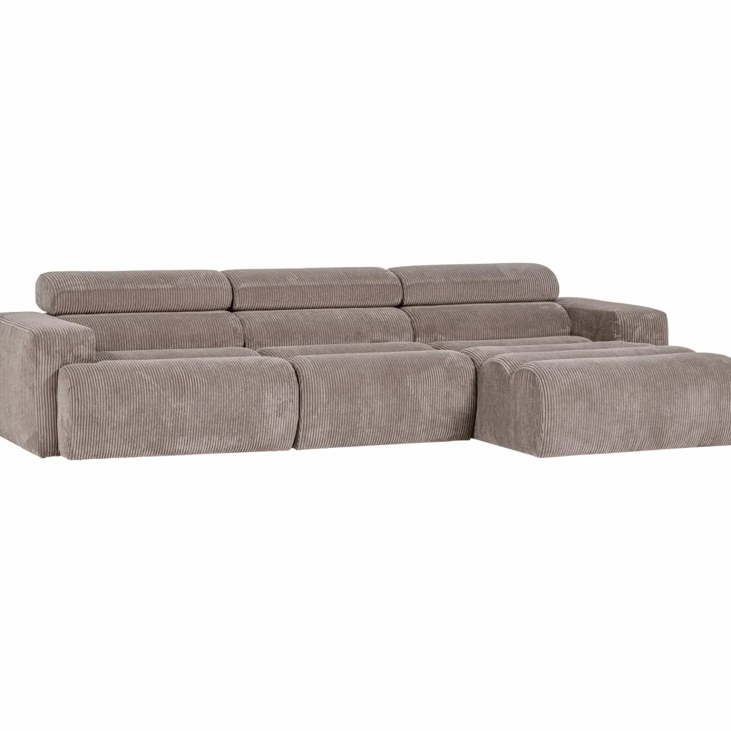 Discount WOOOD Novi chaise longue bank rechts ribstof Zand