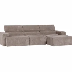 Discount WOOOD Novi chaise longue bank rechts ribstof Zand