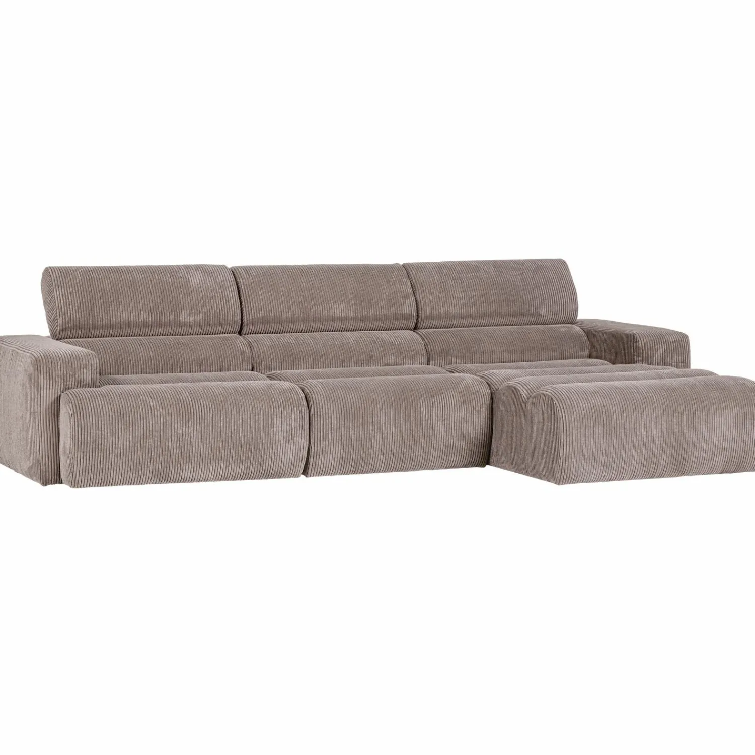 Discount WOOOD Novi chaise longue bank rechts ribstof Zand