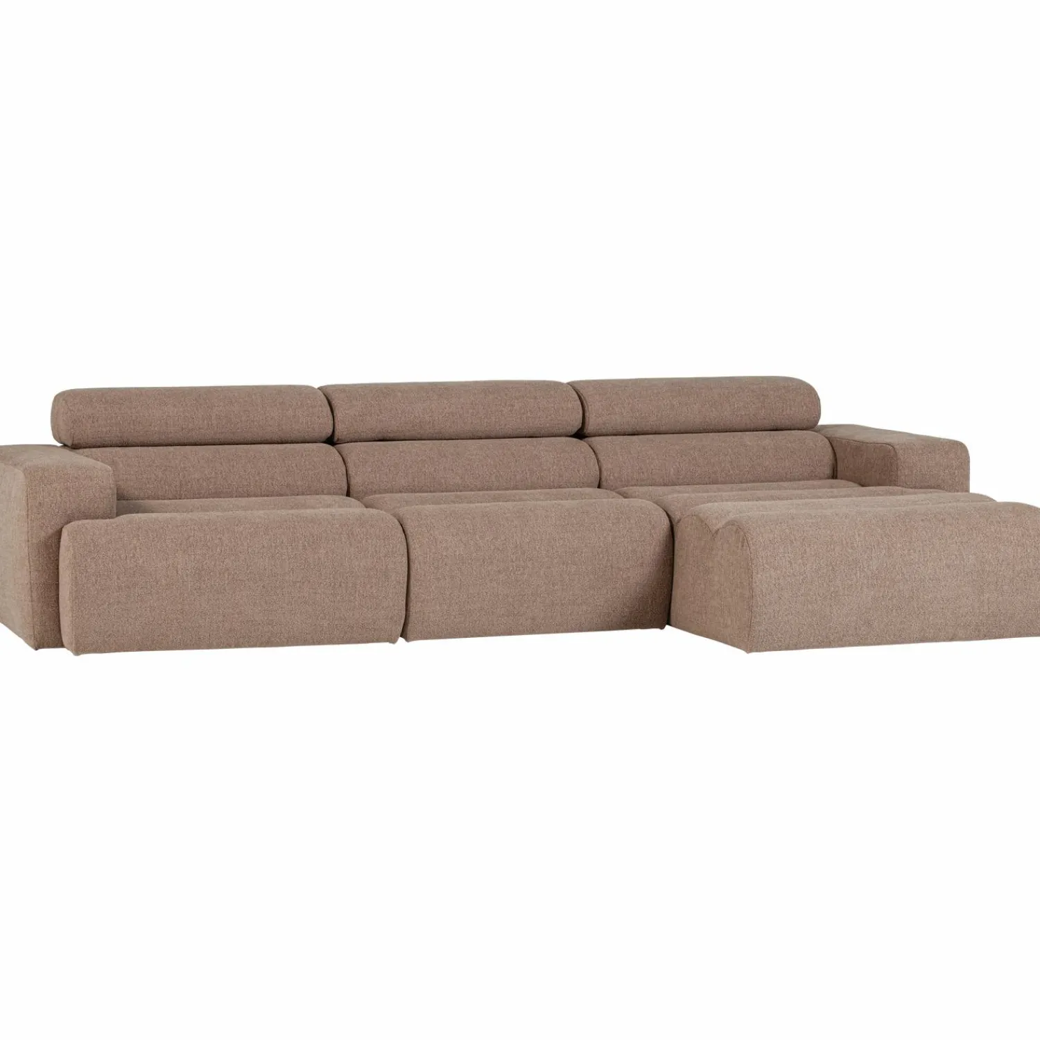 Hot WOOOD Novi chaise longue bank rechts bouclé Taupe