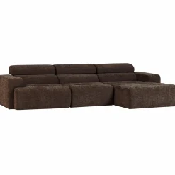 Clearance WOOOD Novi chaise longue bank rechts Donkerbruin melange
