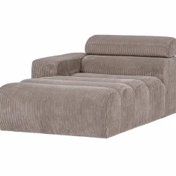 Clearance WOOOD Novi chaise longue element arm links ribstof Zand