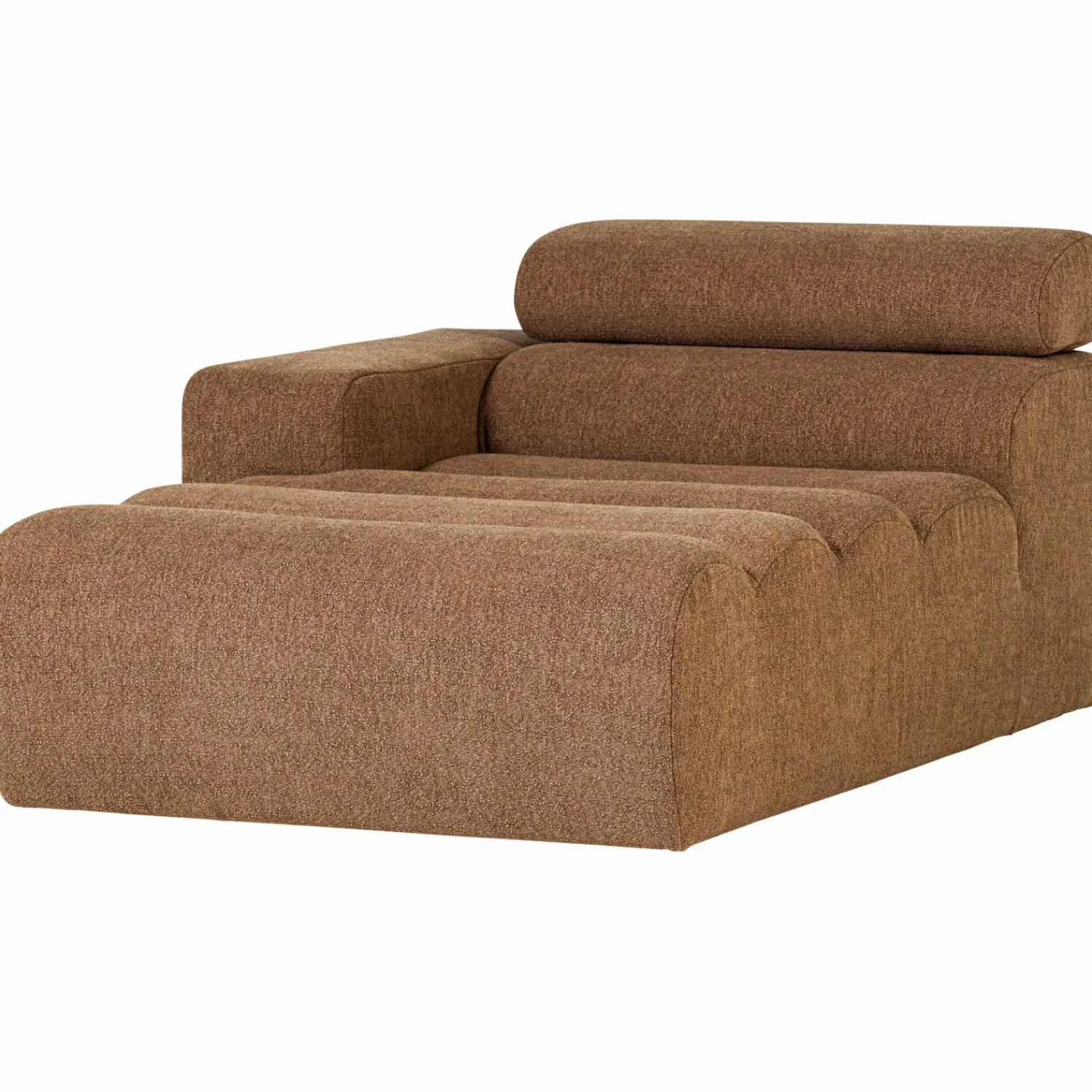 Online WOOOD Novi chaise longue element arm links bouclé bruin Karamel