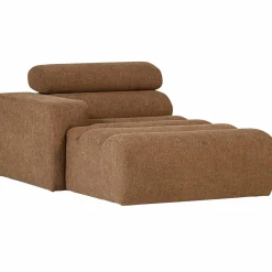 Online WOOOD Novi chaise longue element arm links bouclé bruin Karamel