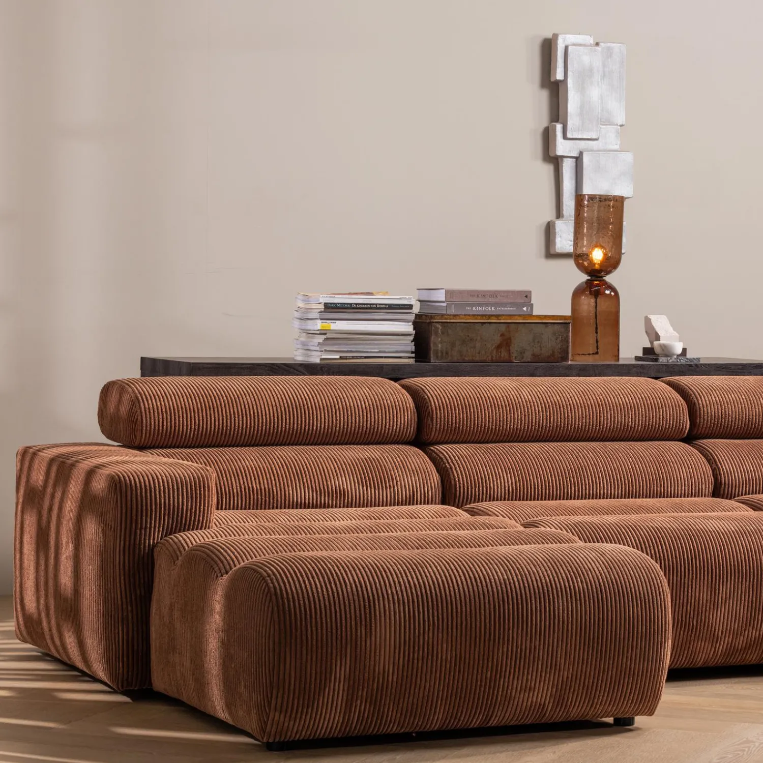 Online WOOOD Novi chaise longue element arm links ribstof Terra