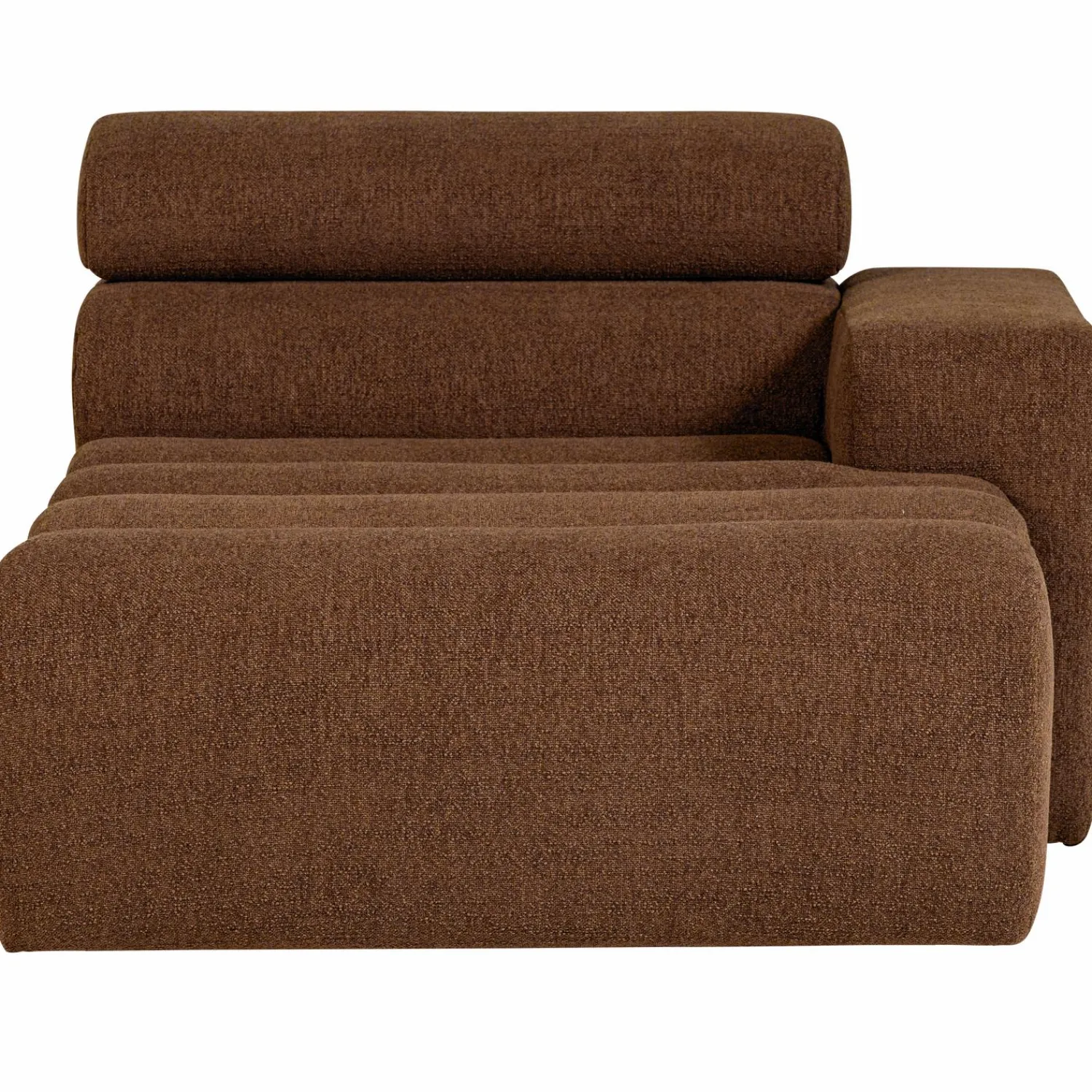 Outlet WOOOD Novi chaise longue element arm rechts bouclé Mokkabruin