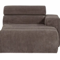 Sale WOOOD Novi chaise longue element arm rechts ribstof grijsbruin Grijs/bruin