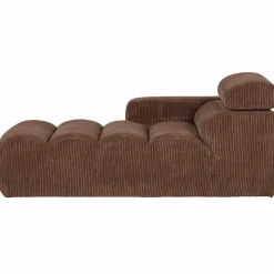 Clearance WOOOD Novi chaise longue element arm links ribstof Mokkabruin