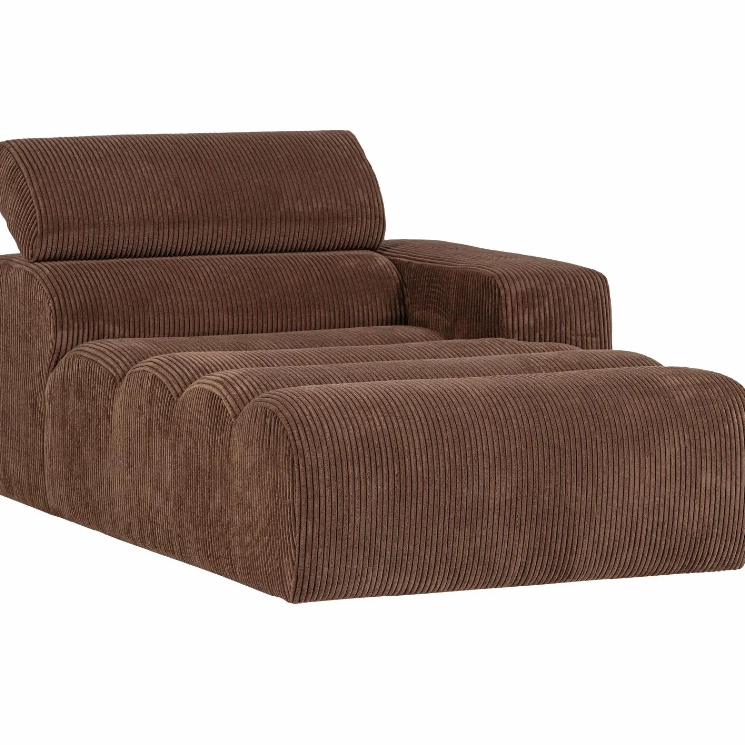 Sale WOOOD Novi chaise longue element arm rechts ribstof Mokkabruin