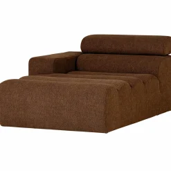 Online WOOOD Novi chaise longue element arm links bouclé Mokkabruin