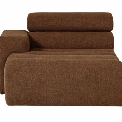 Online WOOOD Novi chaise longue element arm links bouclé Mokkabruin