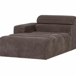 Sale WOOOD Novi chaise longue element arm links ribstof grijsbruin Grijs/bruin