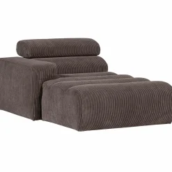 Sale WOOOD Novi chaise longue element arm links ribstof grijsbruin Grijs/bruin