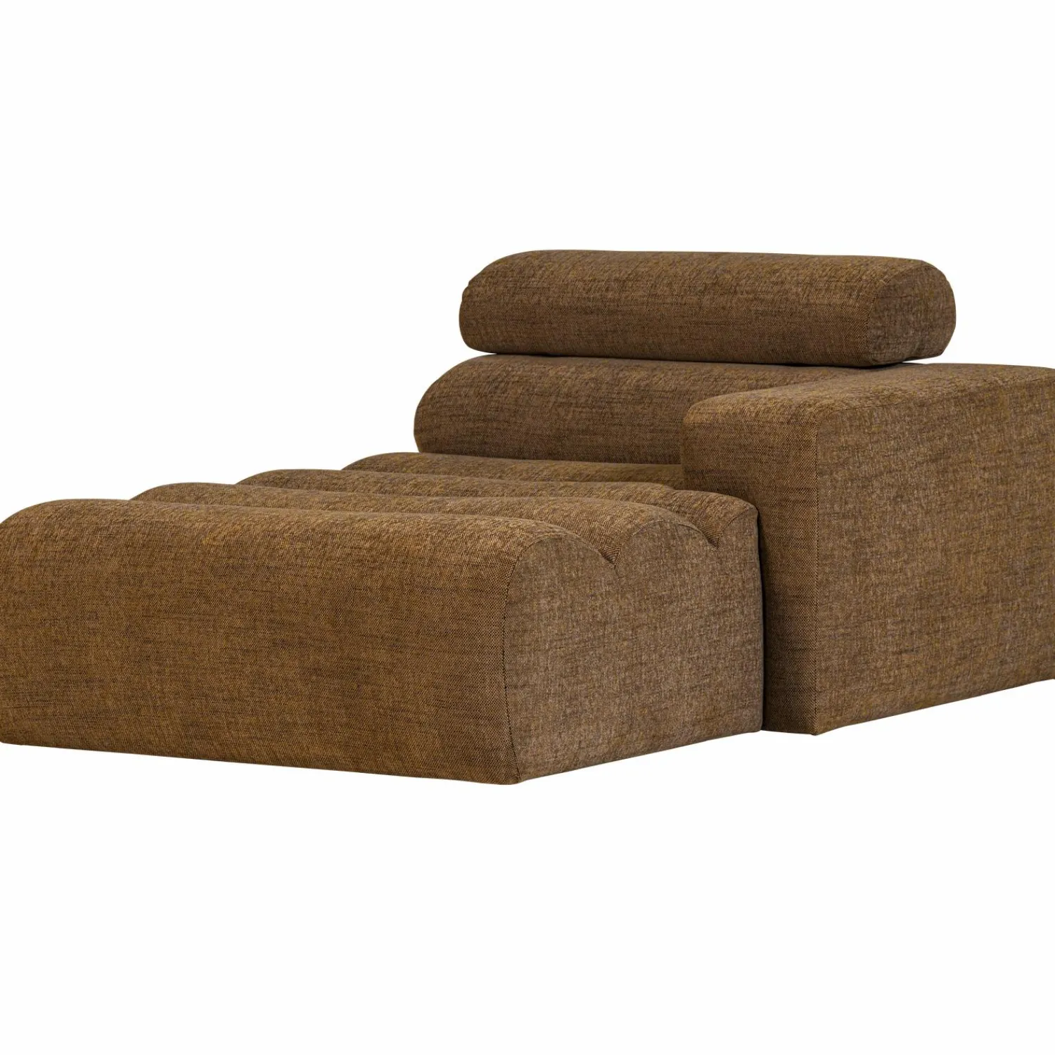 Online WOOOD Novi chaise longue element arm rechts karamelbruin melange Karamel melange