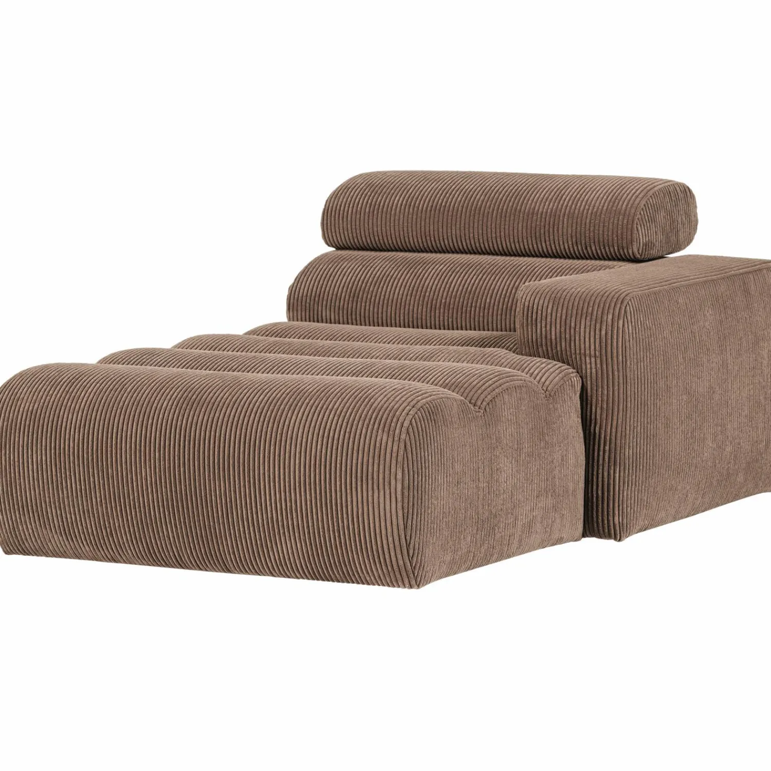 Best WOOOD Novi chaise longue element arm rechts ribstof Taupe