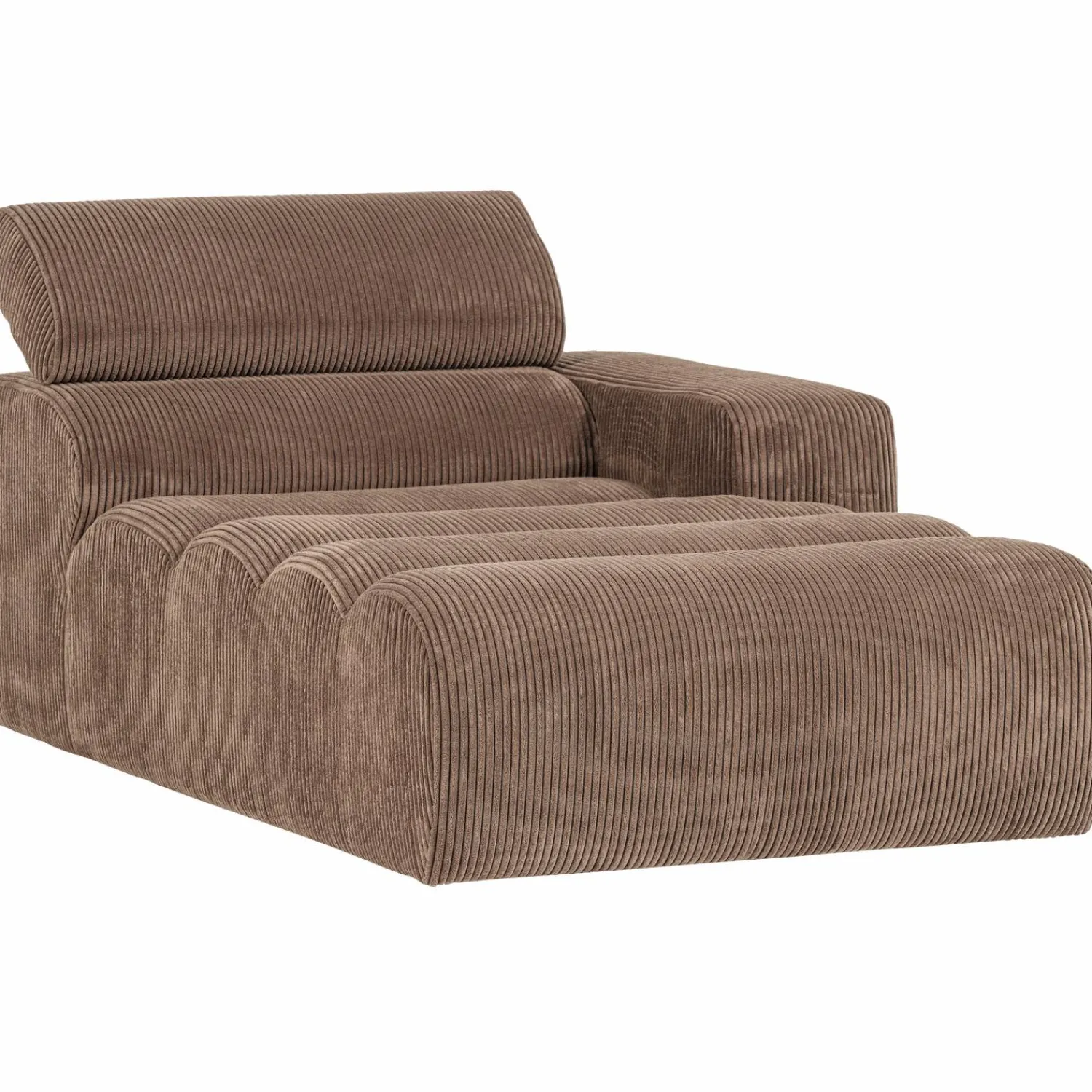 Best WOOOD Novi chaise longue element arm rechts ribstof Taupe