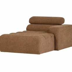 Best WOOOD Novi chaise longue element arm rechts bouclé bruin Karamel
