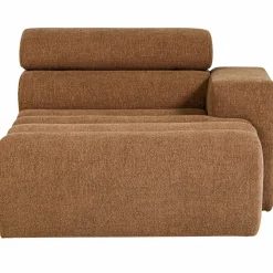 Best WOOOD Novi chaise longue element arm rechts bouclé bruin Karamel