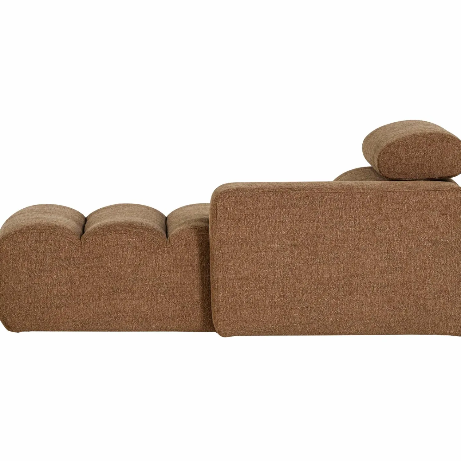 Best WOOOD Novi chaise longue element arm rechts bouclé bruin Karamel