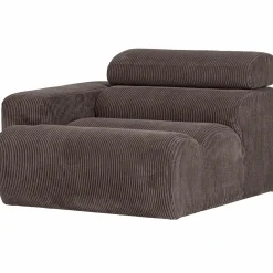 Online WOOOD Novi 1-zits element arm links ribstof grijsbruin Grijs/bruin