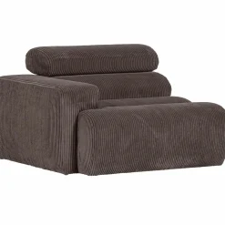 Online WOOOD Novi 1-zits element arm links ribstof grijsbruin Grijs/bruin