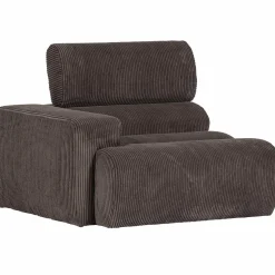 Online WOOOD Novi 1-zits element arm links ribstof grijsbruin Grijs/bruin