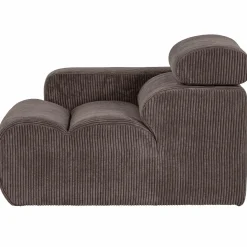 Online WOOOD Novi 1-zits element arm links ribstof grijsbruin Grijs/bruin