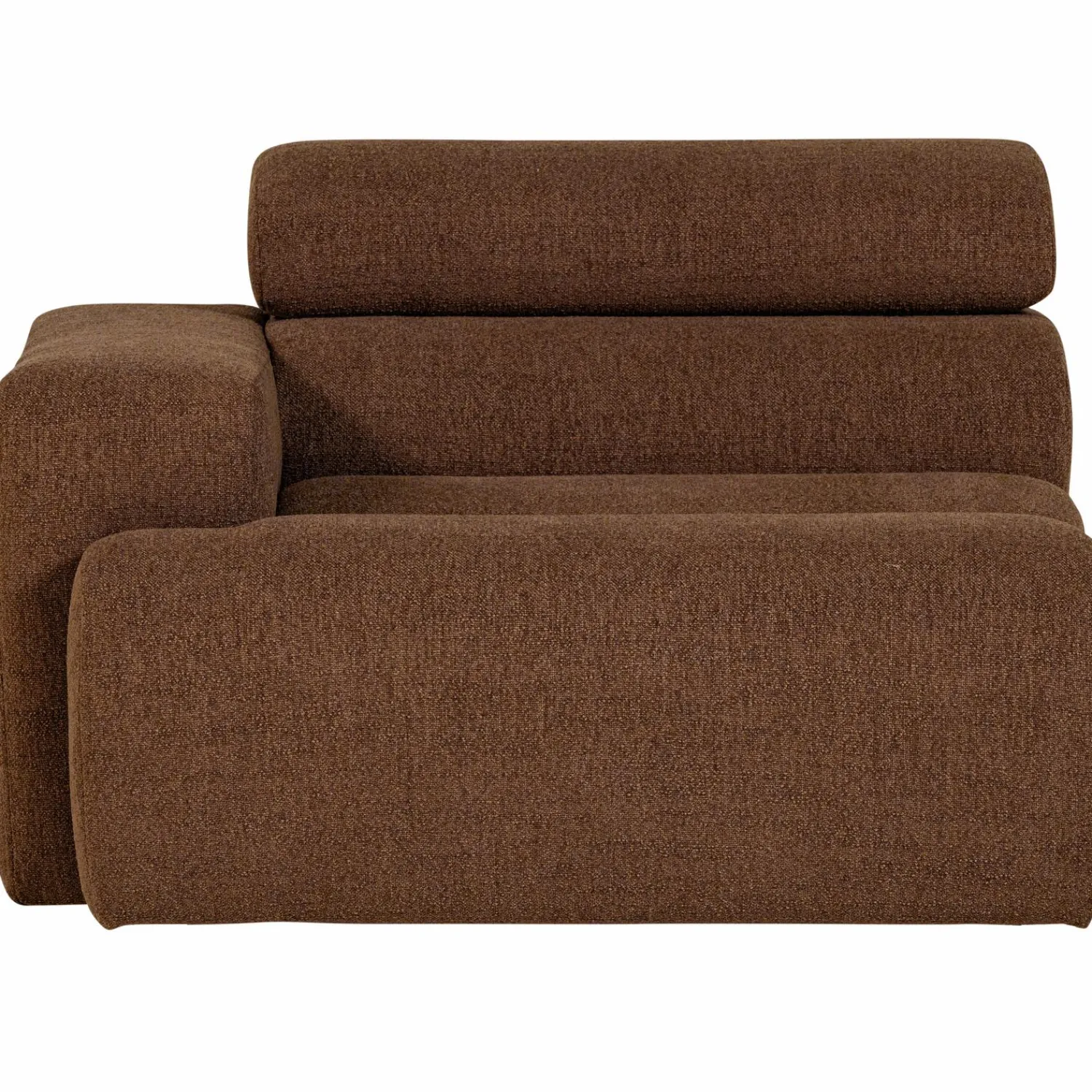 Discount WOOOD Novi 1-zits element arm links bouclé Mokkabruin