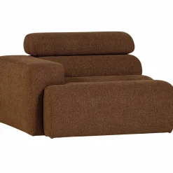 Discount WOOOD Novi 1-zits element arm links bouclé Mokkabruin