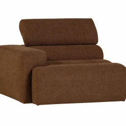 Discount WOOOD Novi 1-zits element arm links bouclé Mokkabruin