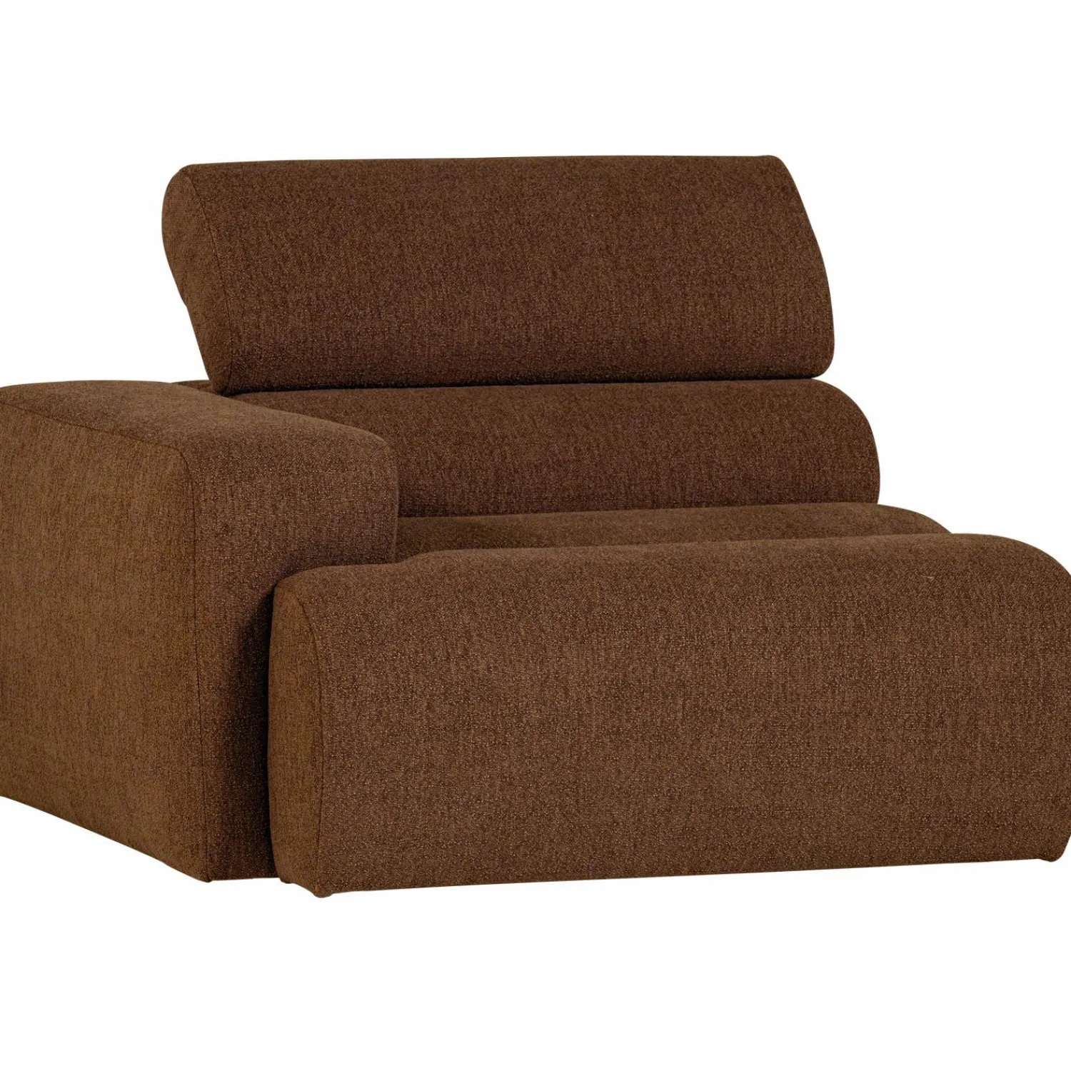 Discount WOOOD Novi 1-zits element arm links bouclé Mokkabruin