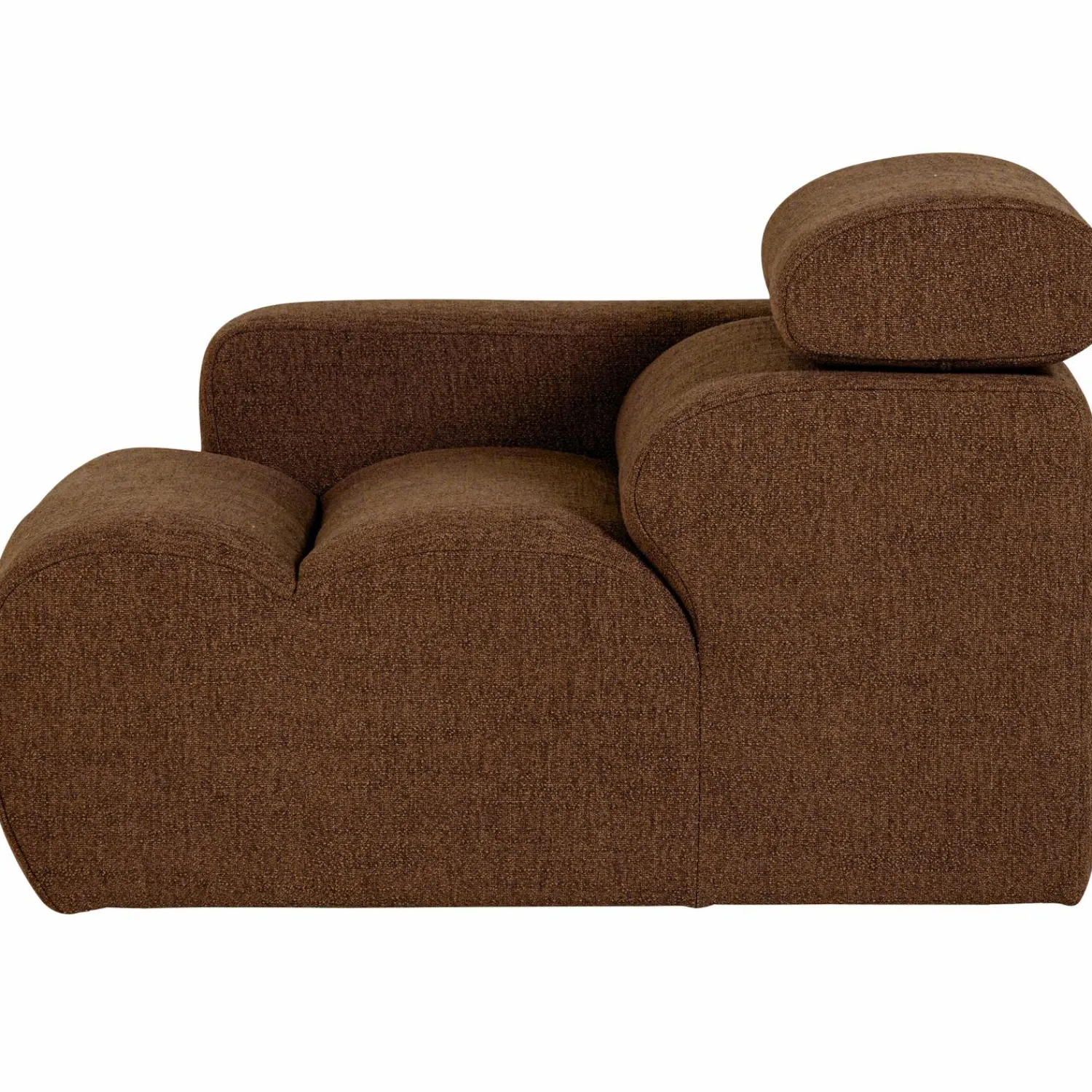 Discount WOOOD Novi 1-zits element arm links bouclé Mokkabruin