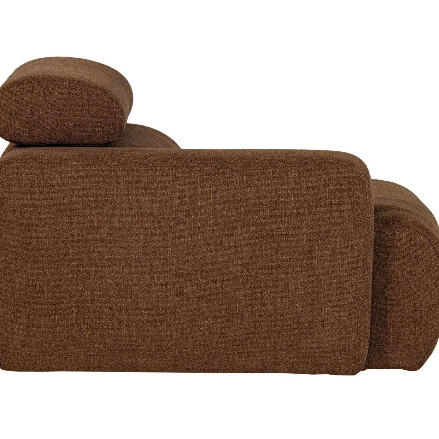 Discount WOOOD Novi 1-zits element arm links bouclé Mokkabruin