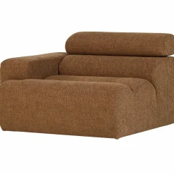 Hot WOOOD Novi 1-zits element arm links bouclé bruin Karamel