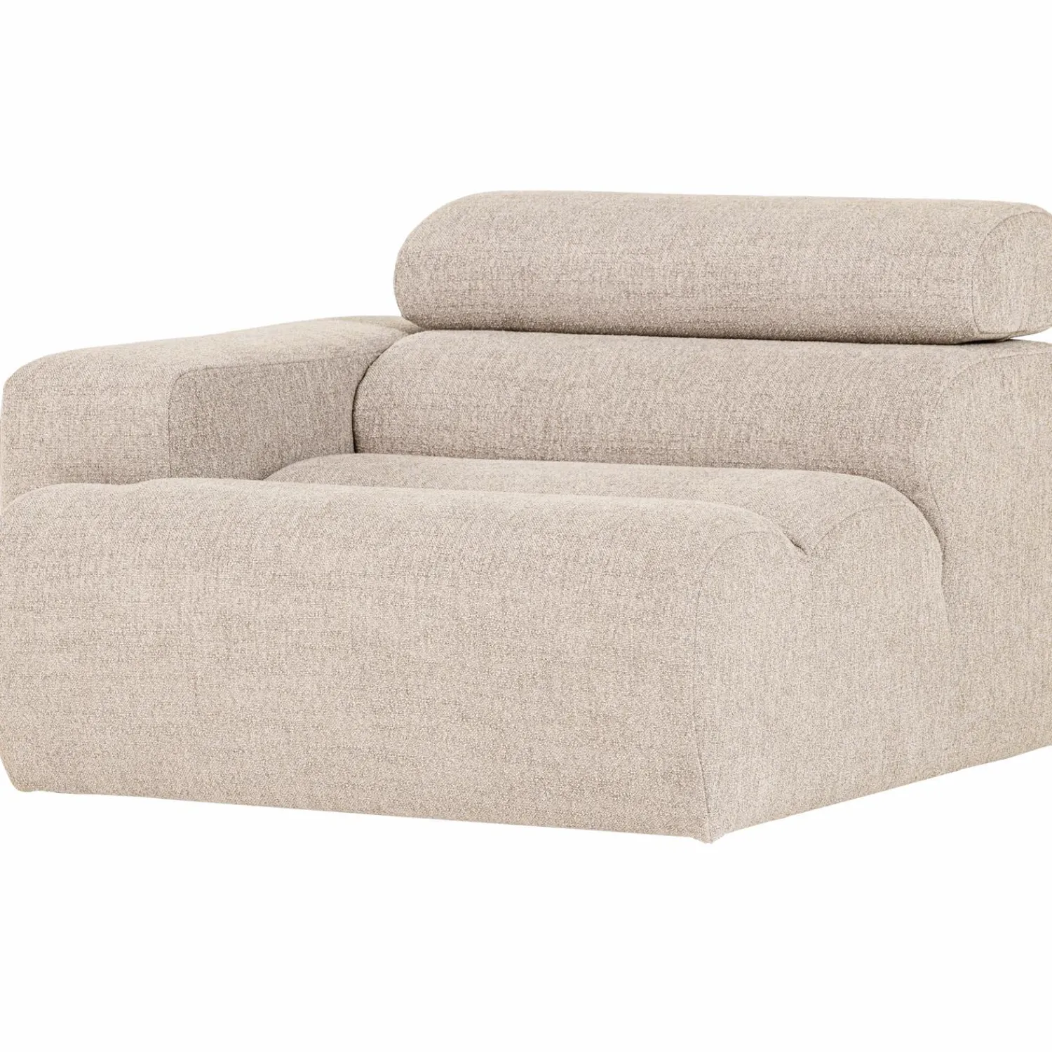 Outlet WOOOD Novi 1-zits element arm links bouclé Naturel