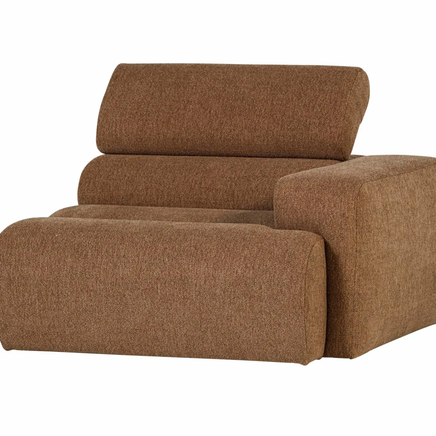 Discount WOOOD Novi 1-zits element arm rechts bouclé bruin Karamel