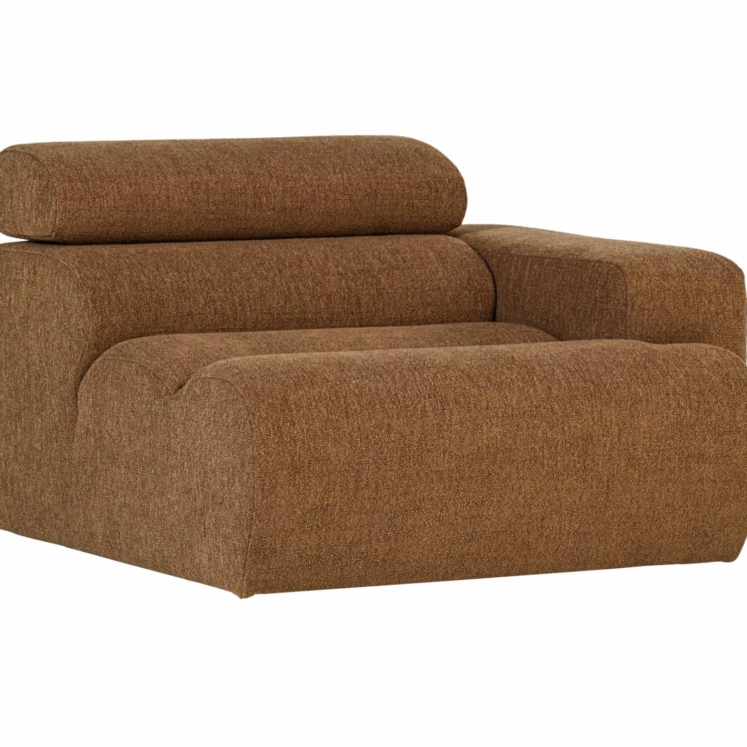 Discount WOOOD Novi 1-zits element arm rechts bouclé bruin Karamel