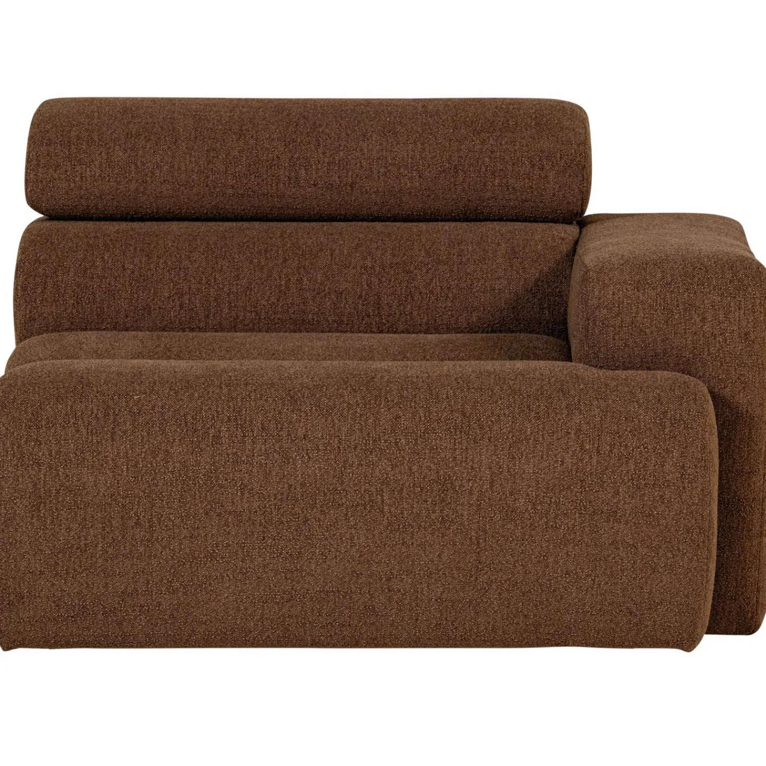 New WOOOD Novi 1-zits element arm rechts bouclé Mokkabruin