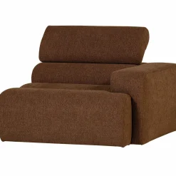 New WOOOD Novi 1-zits element arm rechts bouclé Mokkabruin