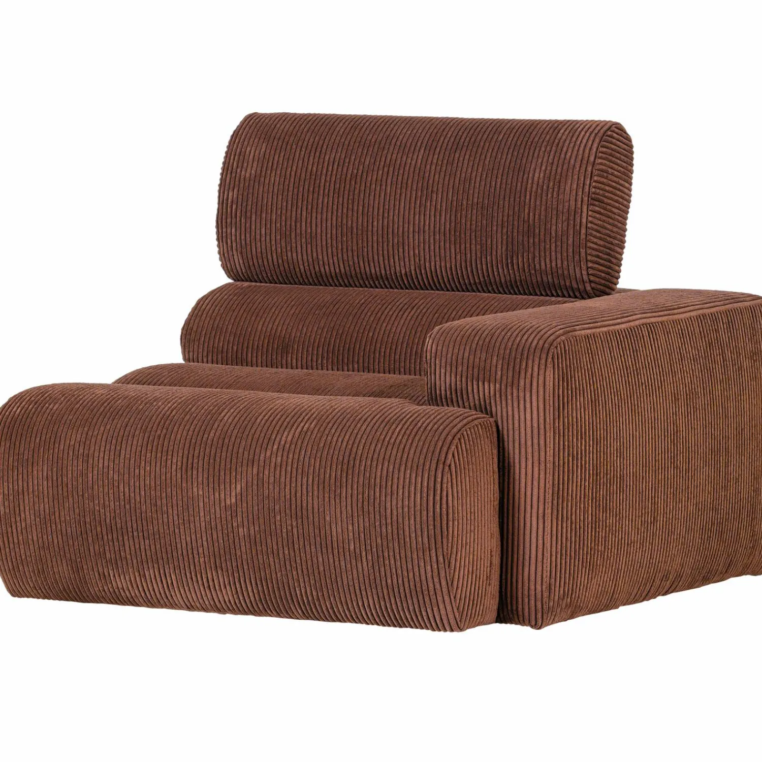 Online WOOOD Novi 1-zits element arm rechts ribstof Terra