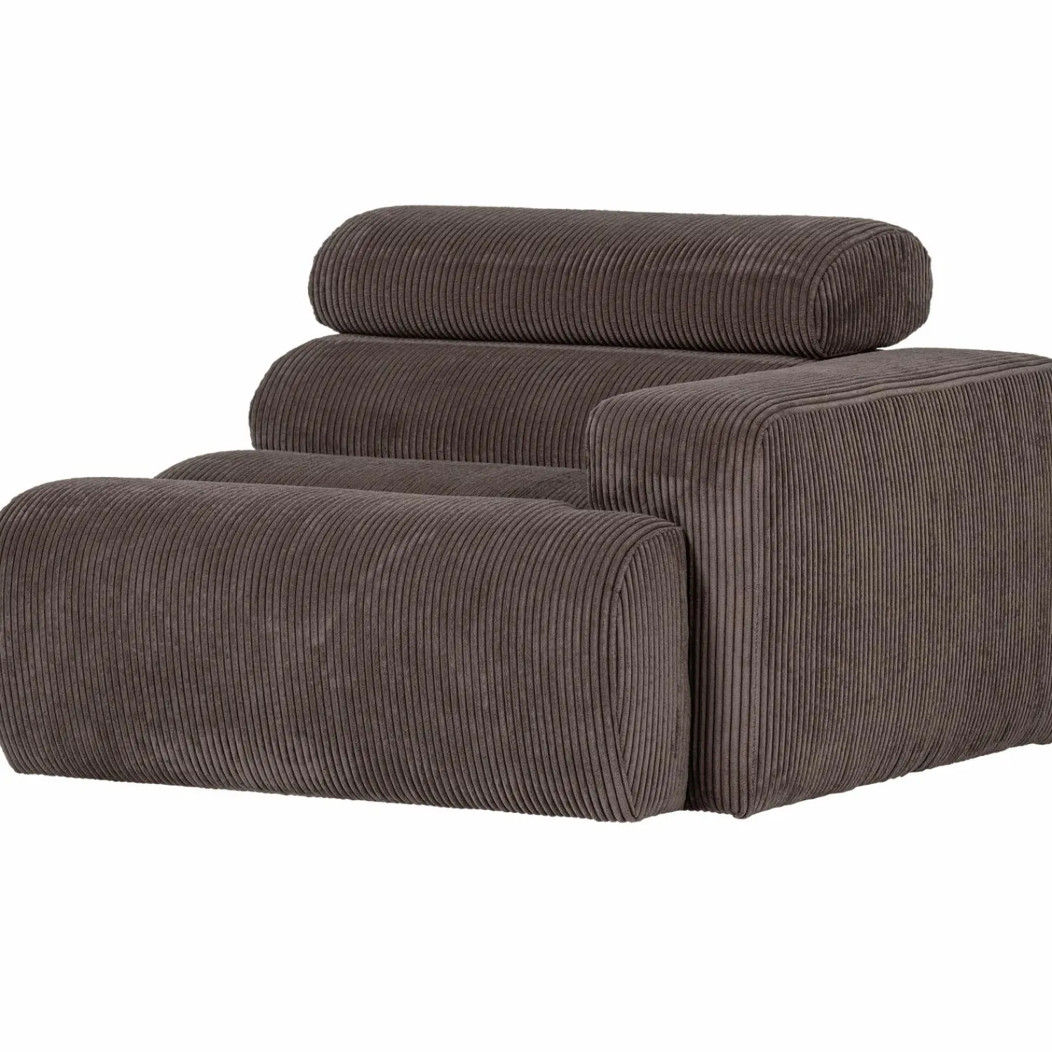 Sale WOOOD Novi 1-zits element arm rechts ribstof grijsbruin Grijs/bruin